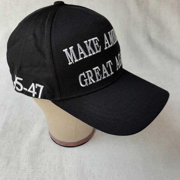 MAGA - 45-47 - Black Baseball Cap - Adjustable Fit - Picture 7 of 8
